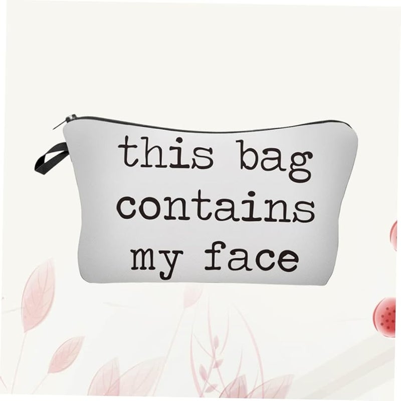 POPETPOP Black Cosmetic Pouch Zipper Makeup Bag For Women Travel Toiletries - Image 4